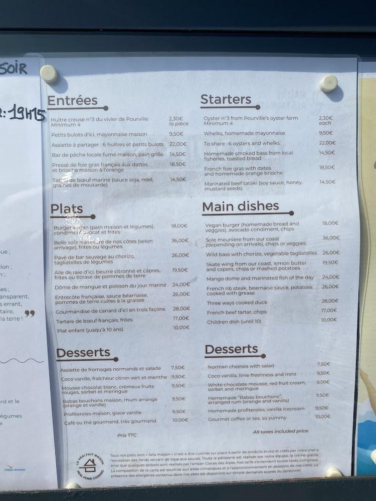Restaurant L'Aquilon - Pourville sur mer - Menu Image 4